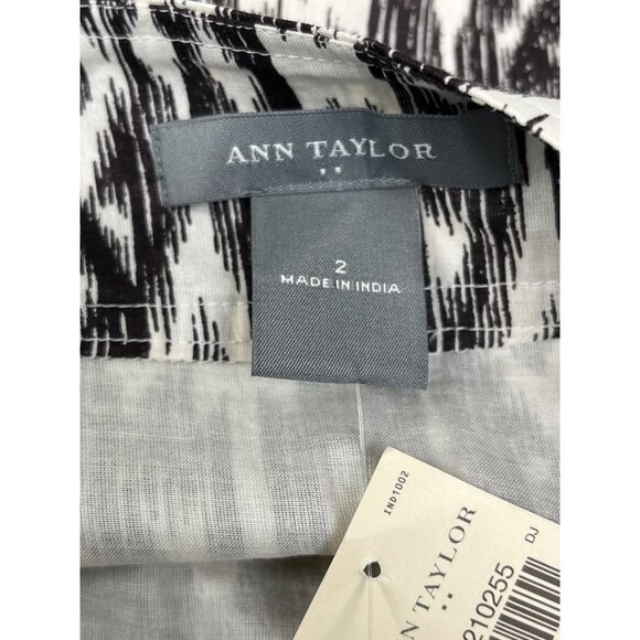 Ann Taylor Womens Brown & White Ikat Patterned Cotton Skirt Size 2 - New - Picture 5 of 9